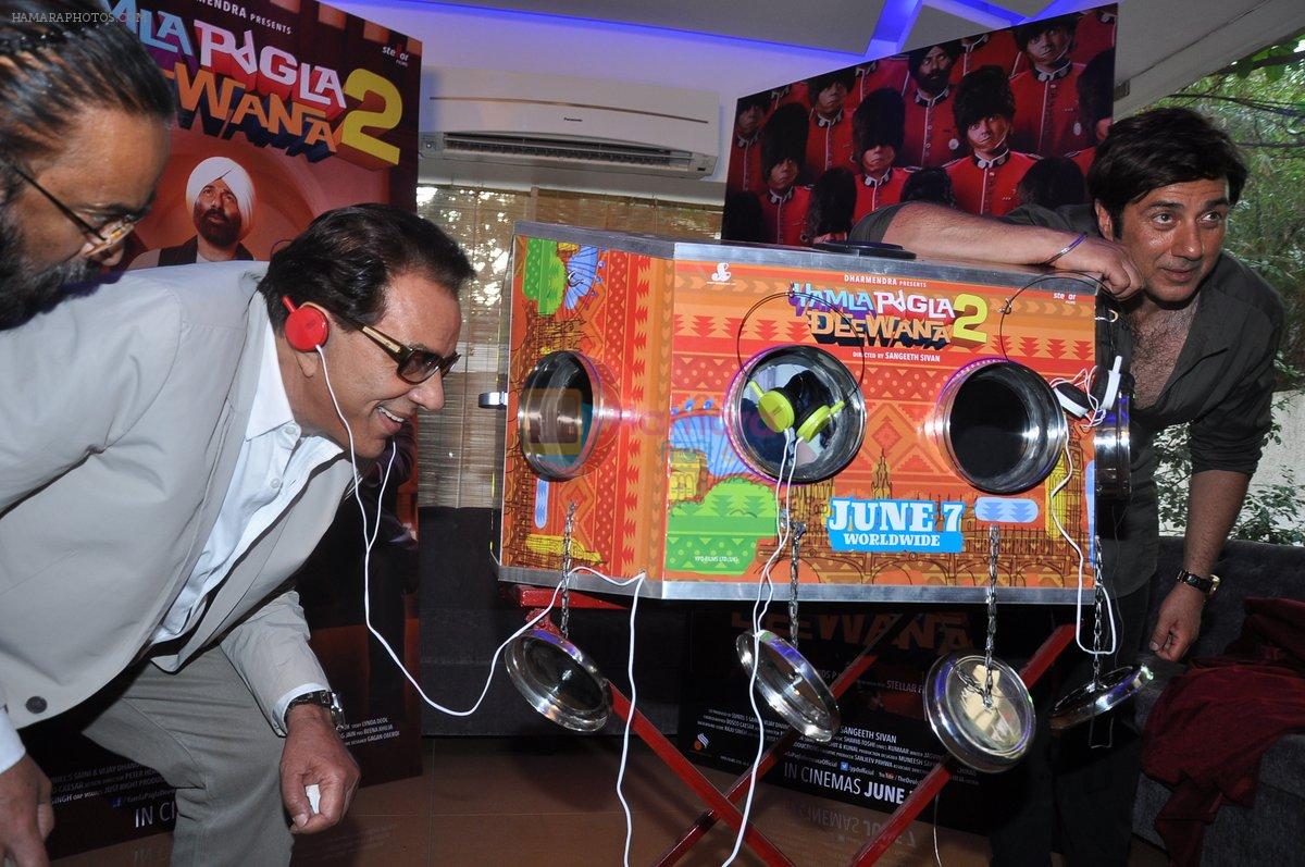 Dharmendra, Sunny Deol, Bobby Deol at Yamla Pagla Deewana 2 launch in Sunny Super Sound, Juhu, Mumbai on 28th March 2013