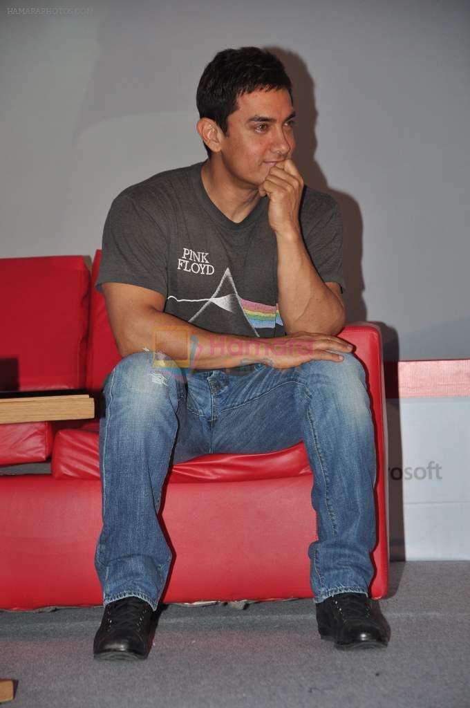 Aamir Khan snapped in a Pink Floyd T-shirt at Microsoft event in Trident, Mumbai on 30th March 2013