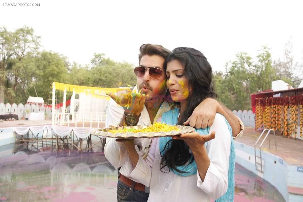 Neil Nitin Mukesh and Tina Desae on location of film Dussehra in Pune on 1st April 2013