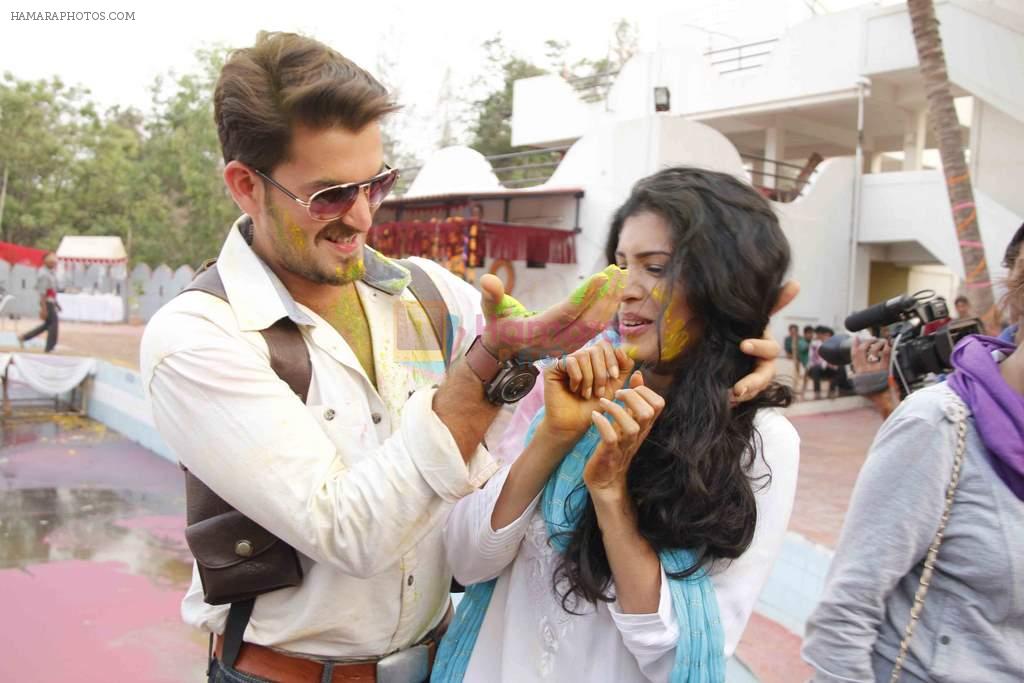 Neil Nitin Mukesh and Tina Desae on location of film Dussehra in Pune on 1st April 2013