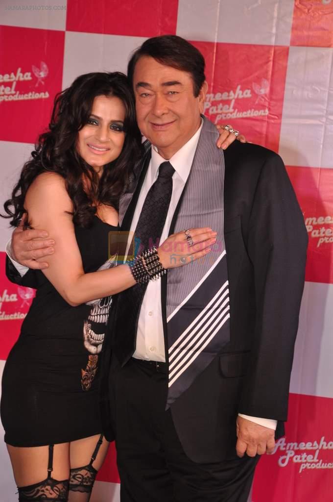 Ameesha Patel, Randhir Kapoor at Amessha Patel's production house launches new film ventures in Mumbai on 2nd April 2013