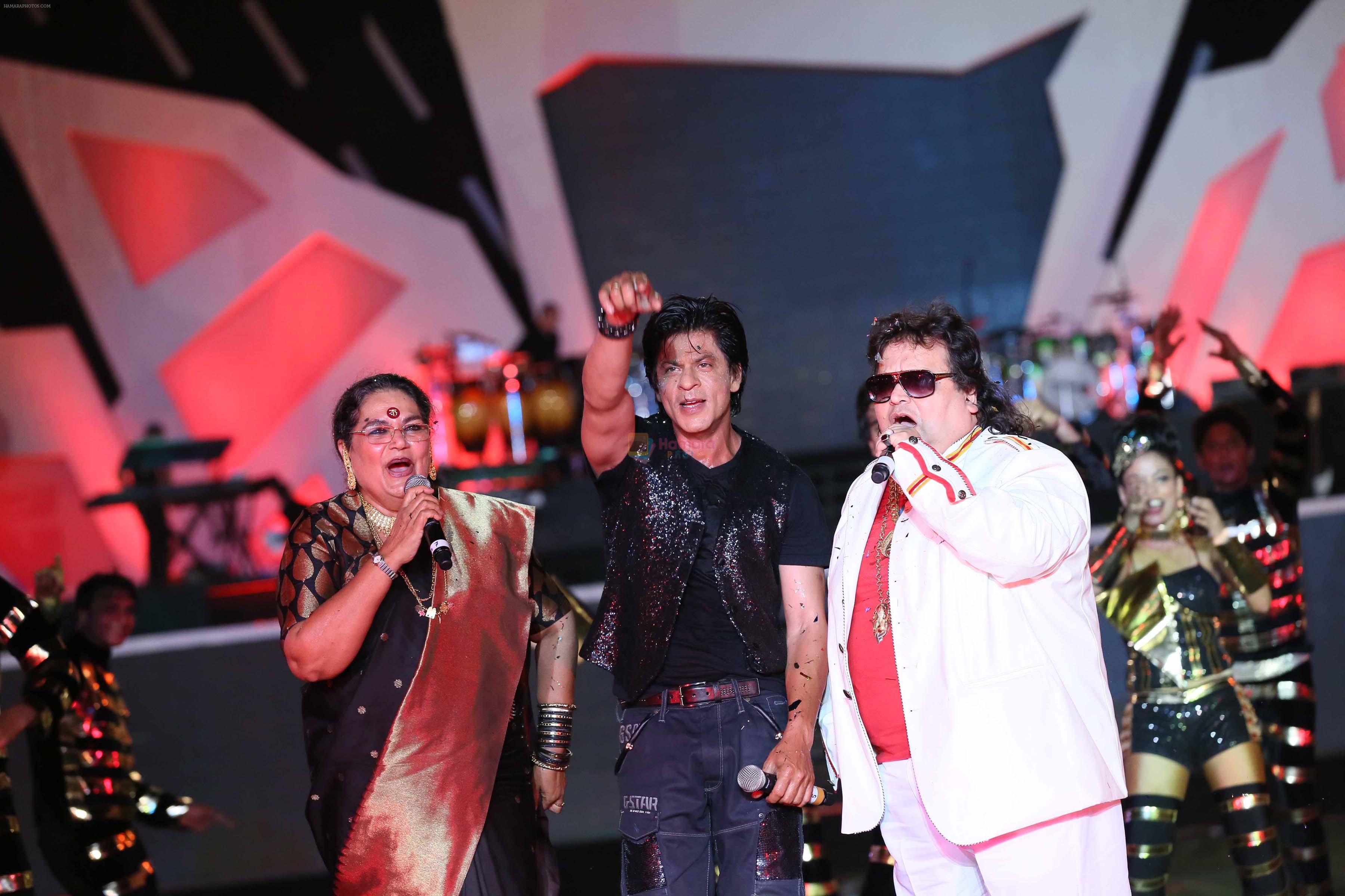 USHA UTHUP, SRK AND BAPPI LAHIRI at IPL 6 opening ceremony in Kolkata on 2nd April 2012