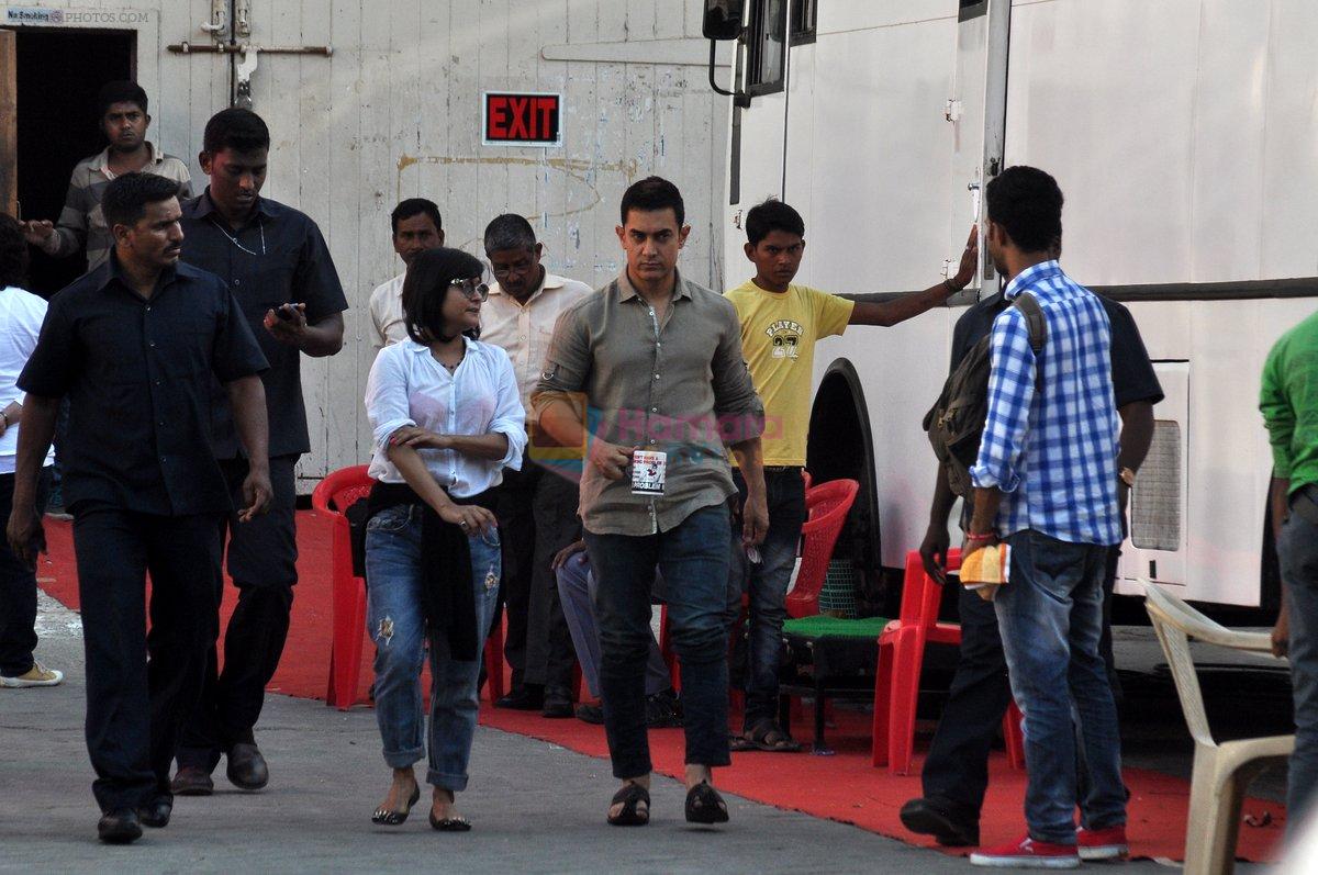 Aamir Khan snapped at Mehboob Studio in Mumbai on 7th April 2013