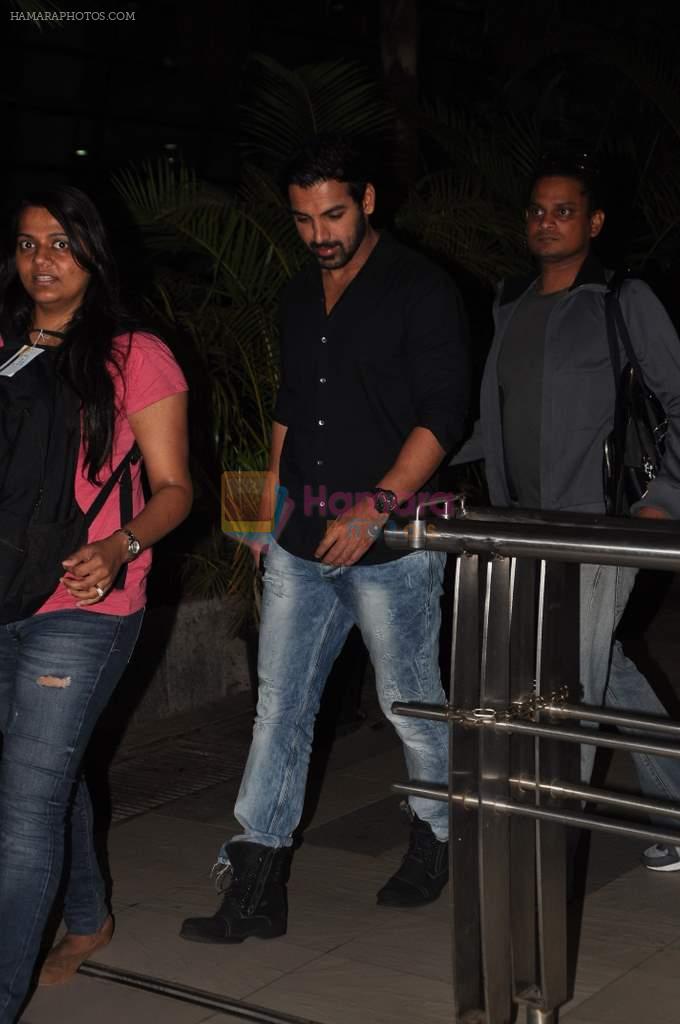 John Abraham return from Bangalore in Airport on 9th April 2013