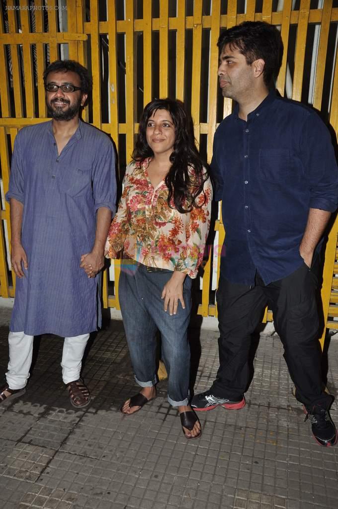 Dibakar Banerjee, Zoya Akhtar, Karan Johar at Bombay Talkies screening in Ketnav, Mumbai on 30th April 2013