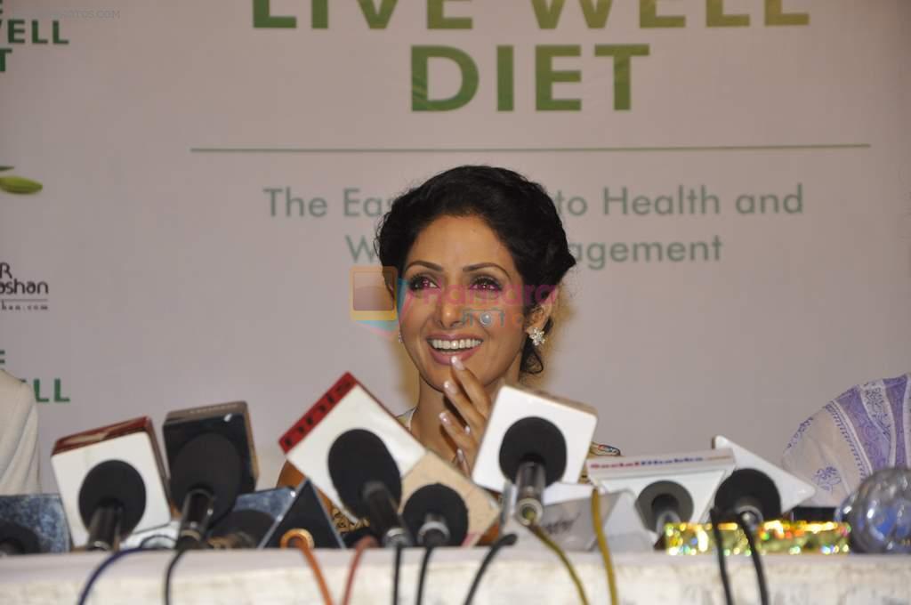 Sridevi at the launch of Live Well Diet book in Ravindra Natya Mandir on 3rd May 2013