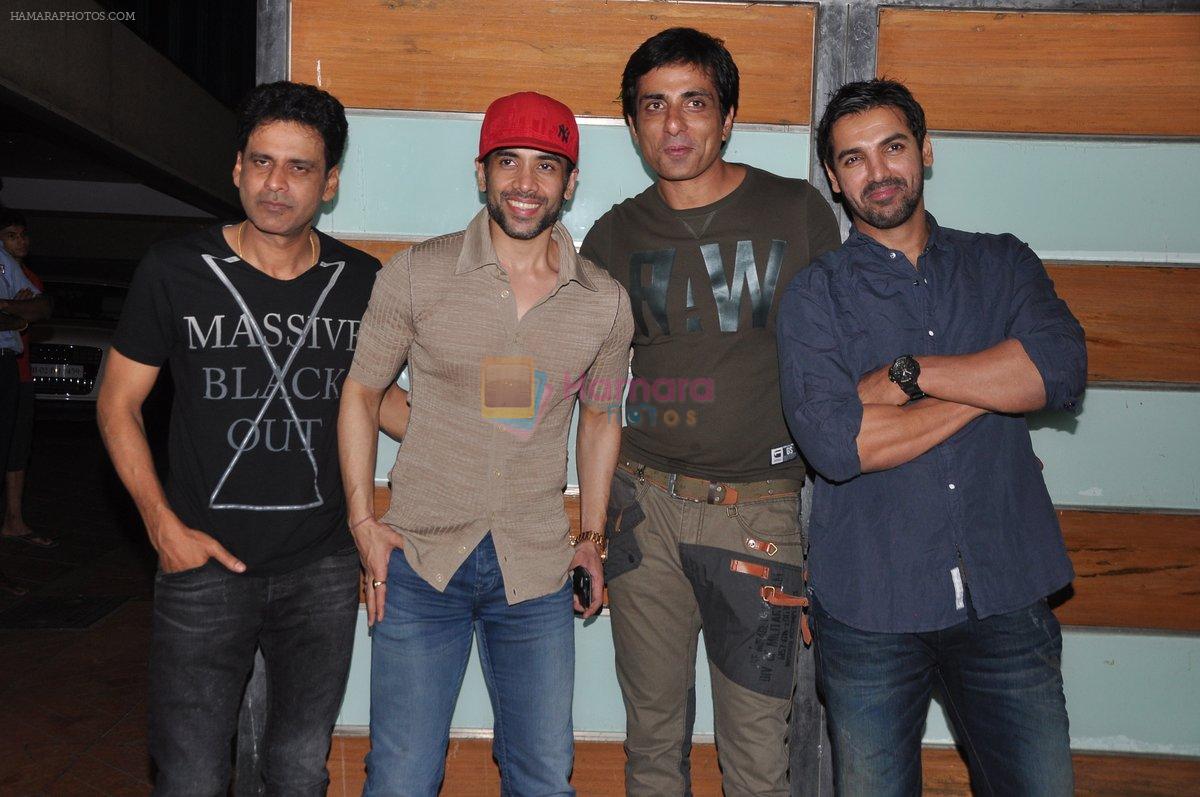 Manoj Bajpai, Tusshar Kapoor, Sonu Sood, John Abraham at Shootout at Wadala success bash at Ekta's House in Mumbai on 5th May 2013