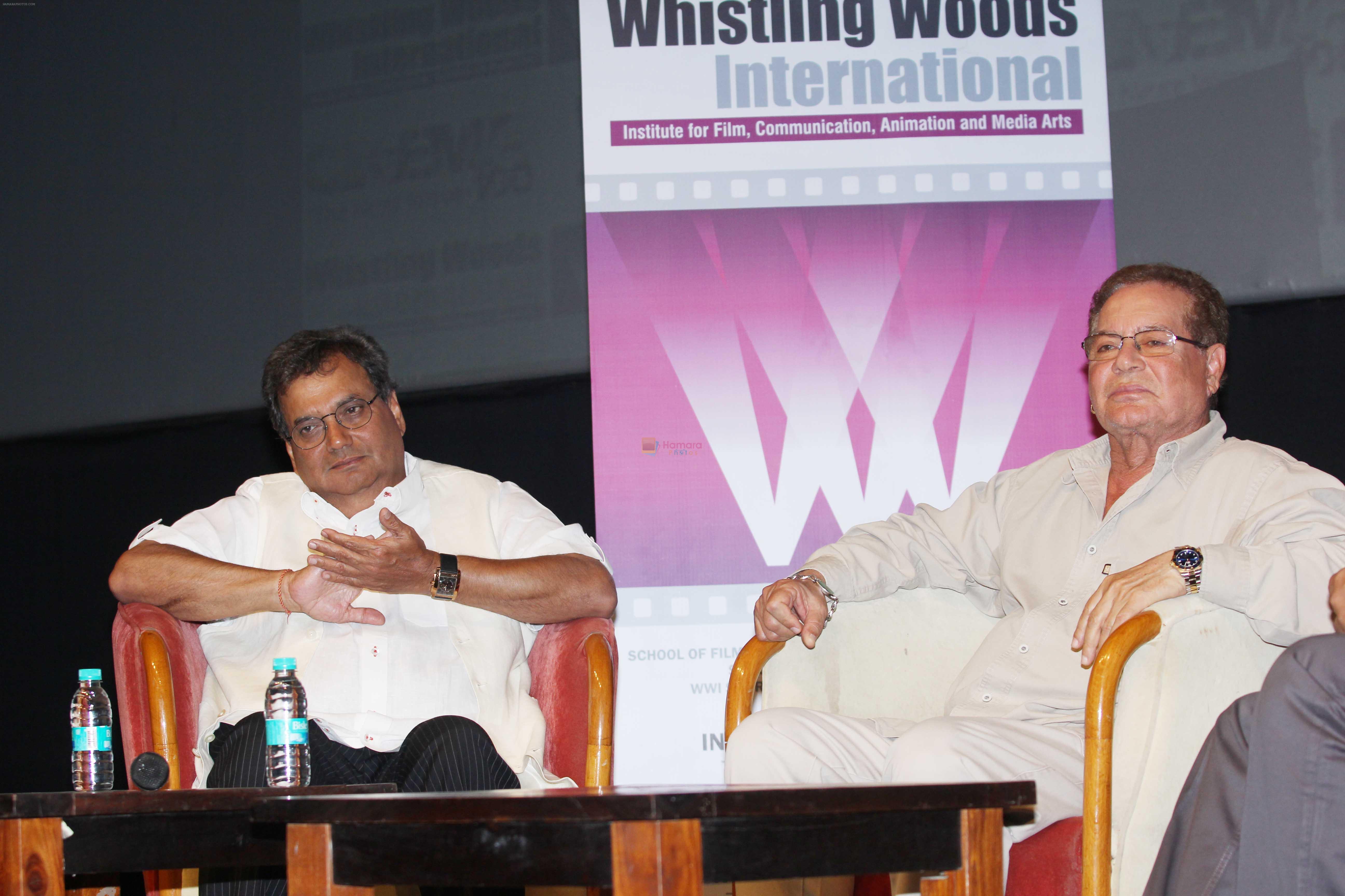 Subhash Ghai, Salim Khan at Whistling Woods Celebrates 100 years of Cinema in Mumbai on 11th May 2013