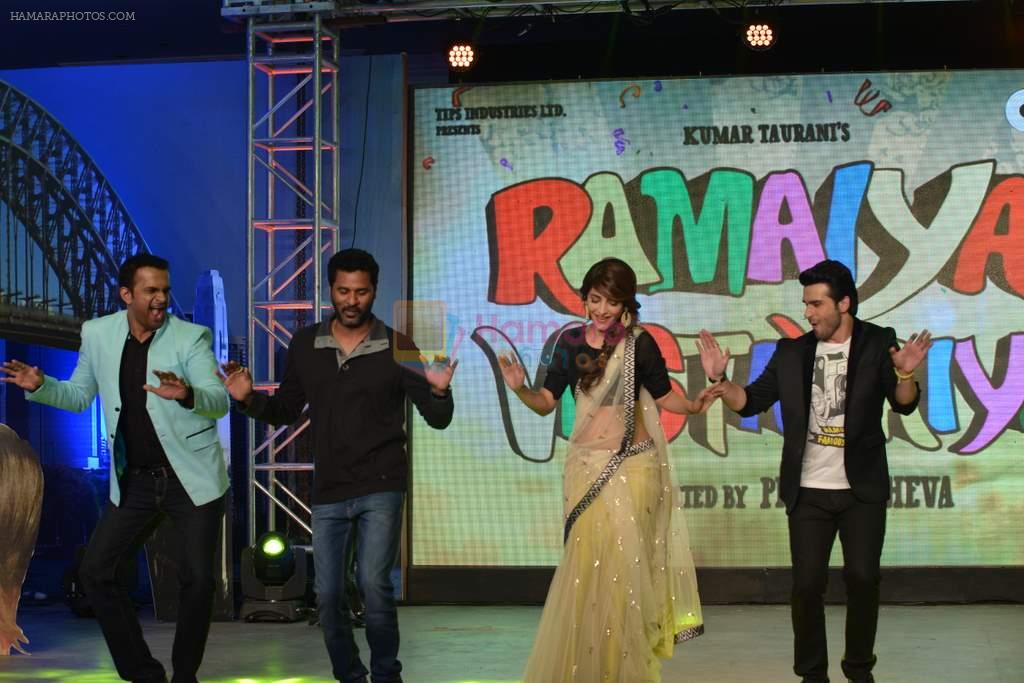 Prabhu Deva, Shruti Haasan, Girish Taurani at Rammaiya Vastavaiya music launch in Mumbai on 15th May 2013