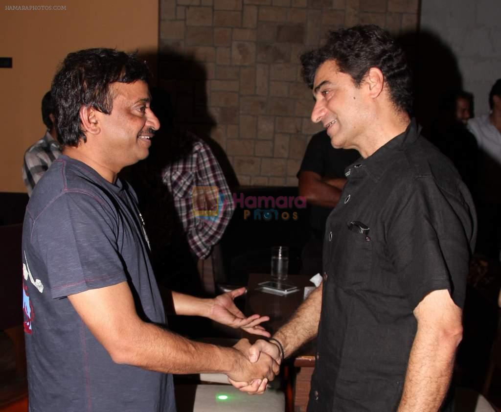 Ramgopal Varma and Indra Kumar at Shabina Khan's birthday party at Kino 108. Picture by Siddhant Gill