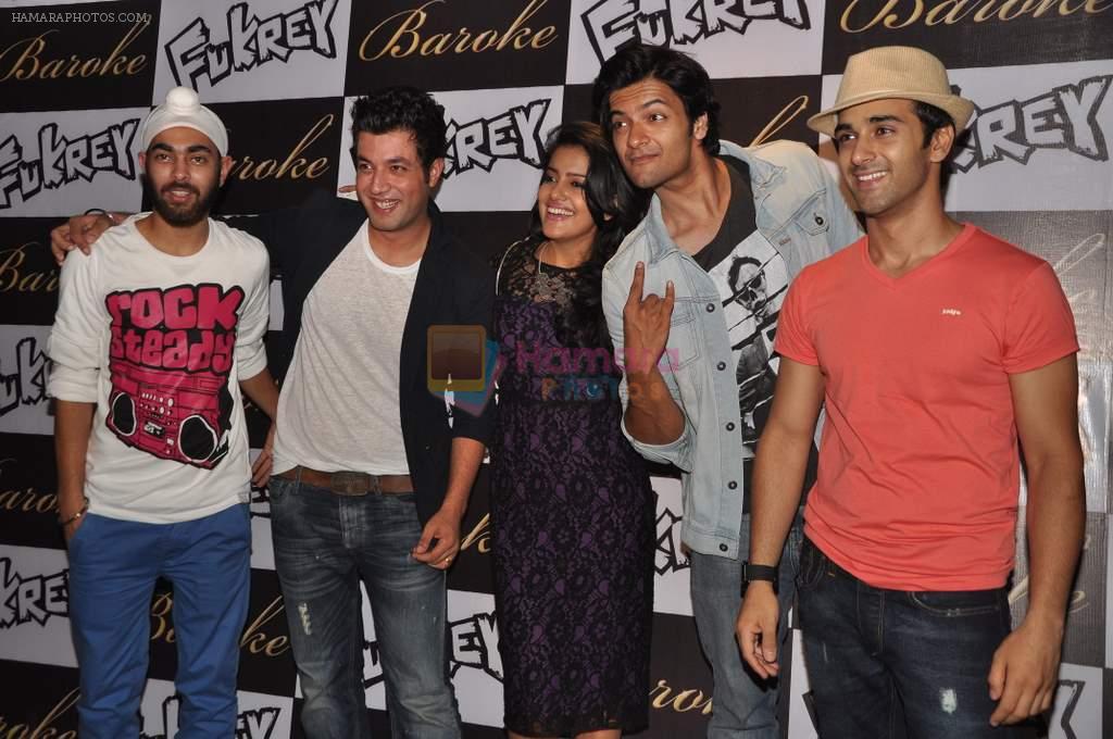 Varun Sharma, Pulkit Samrat, Ali Fazal, Manjot Singh at Fukrey film bash in Grant Road, Mumbai on 31st May 2013
