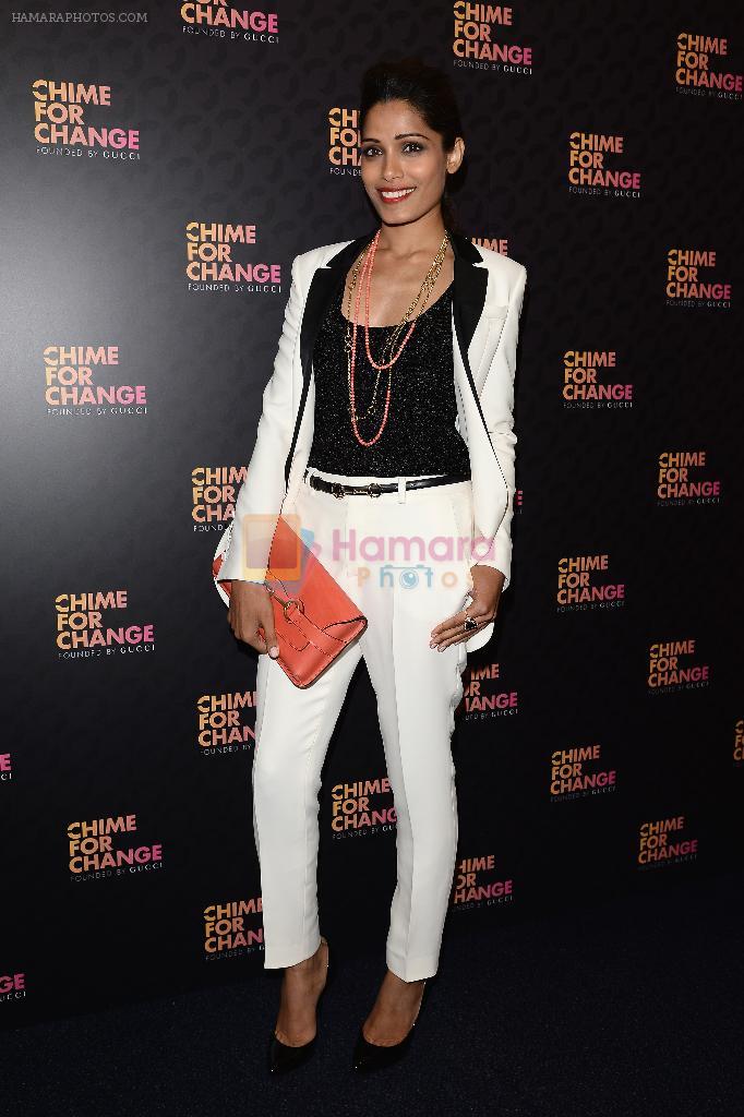 Freida Pinto at Chime for Change concert presented by GUCCI in London on 1st June 2013