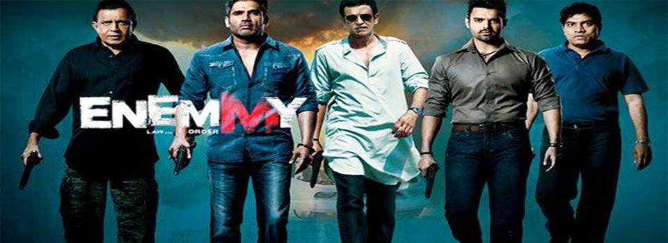 Enemmy Poster starring Sunil Shetty, Mithun Chakravorty, Johnny Lever