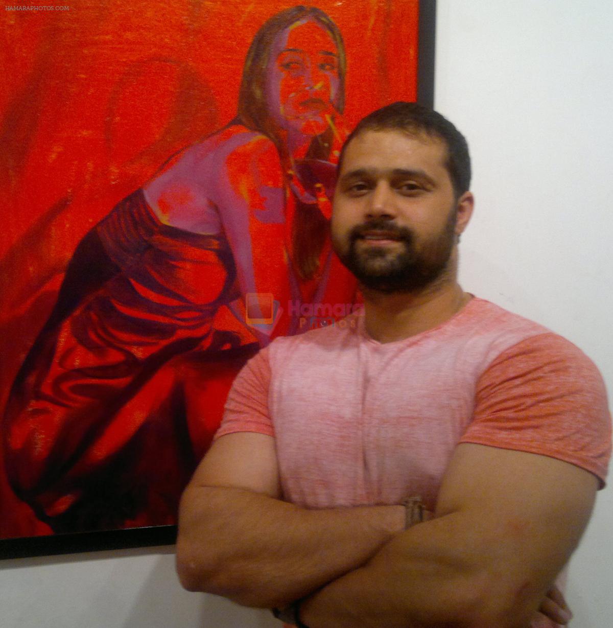 Mudasir Ali at Rutuja Padwal's art show opening