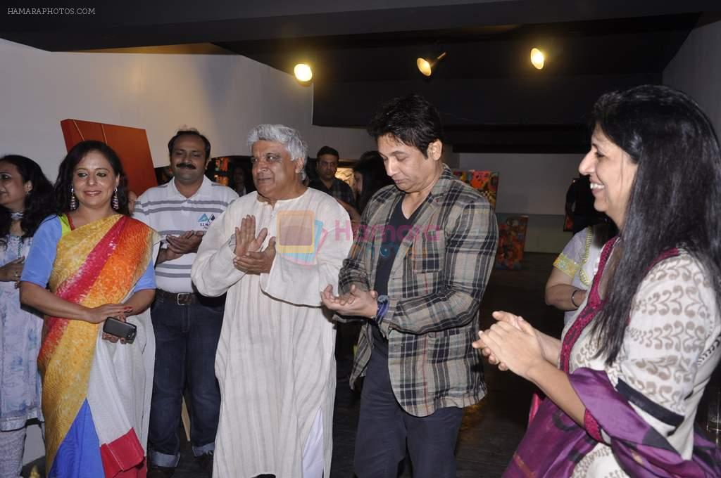 Shekhar Suman and Javed Akhtar at Myraid Feelings art show in Lower Parel, Mumbai on 13th June 2013