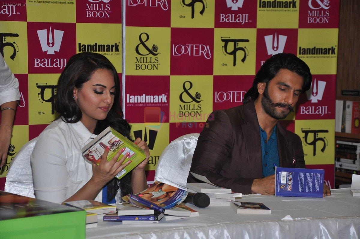 Ranveer Singh and Sonakshi Sinha launch Lootera-Mills & Boons collector's series in Landmark, Mumbai on 25th June 2013