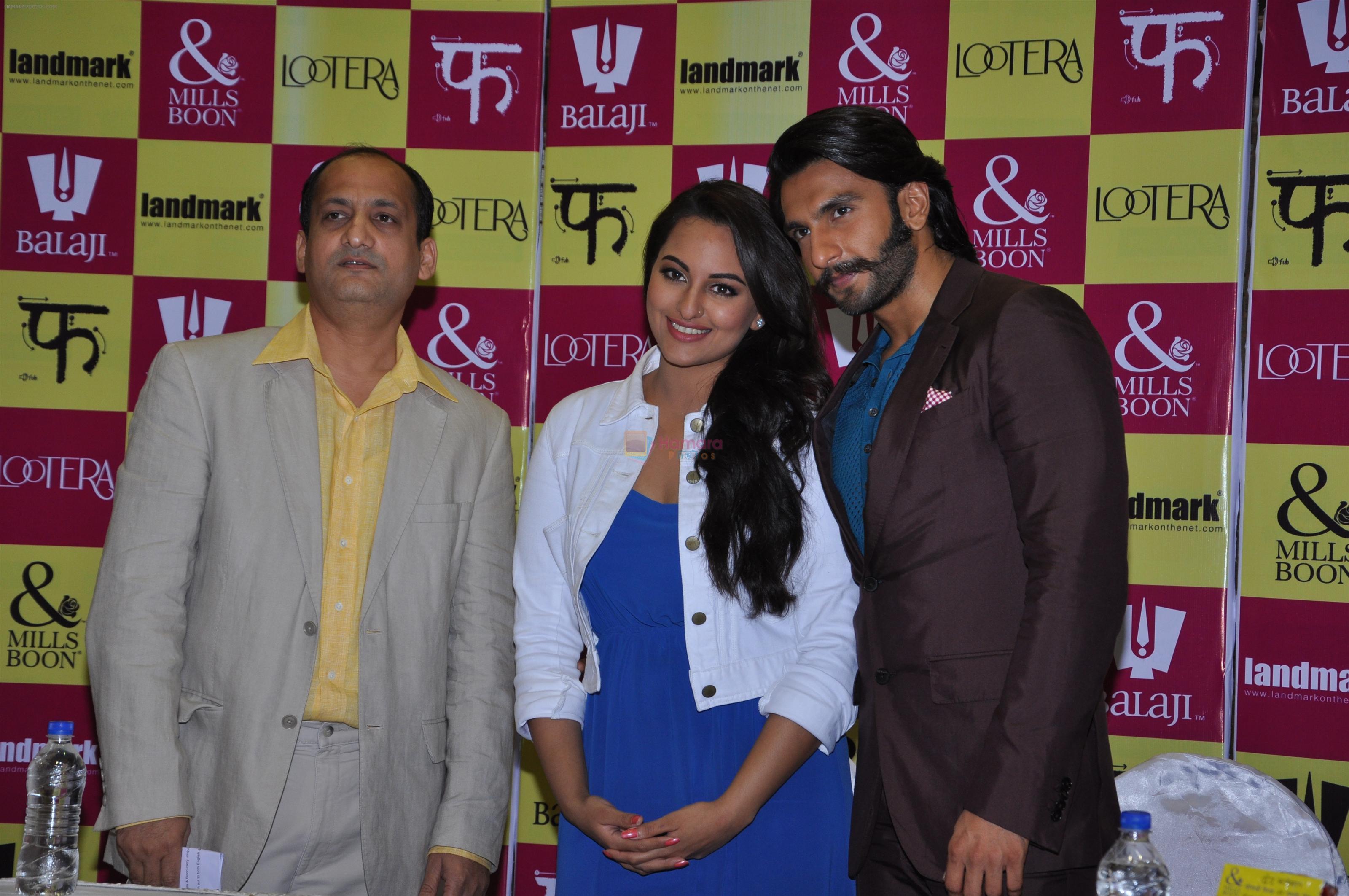Ranveer Singh, Sonakshi Sinha at Mills & Boon launches film Lootera collection on 27th June 2013