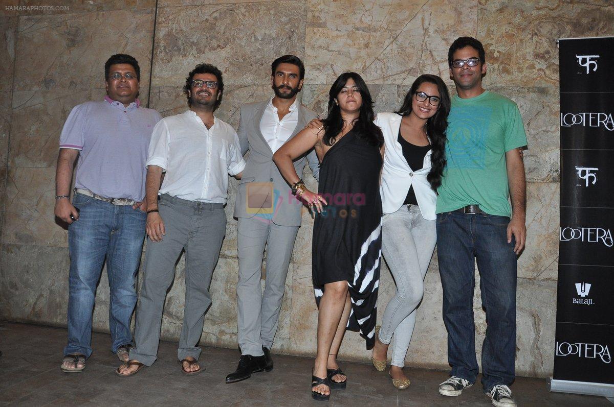 Sonakshi Sinha, Ranveer Singh, Ekta Kapoor at Special screening of Lootera by Sonakshi Sinha in Lightbox, Mumbai on 30th June 2013