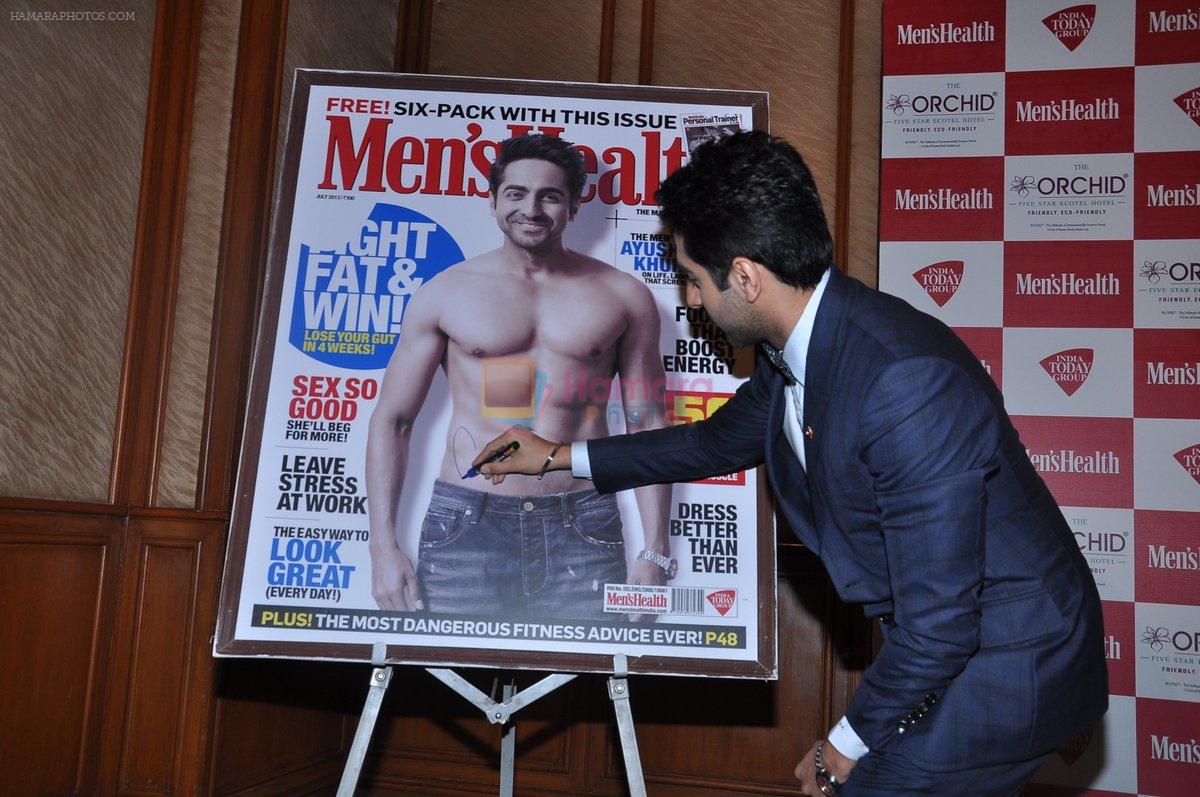 Ayushmann Khurana unveils Mens Health magazine in Mumbai on 9th July 2013