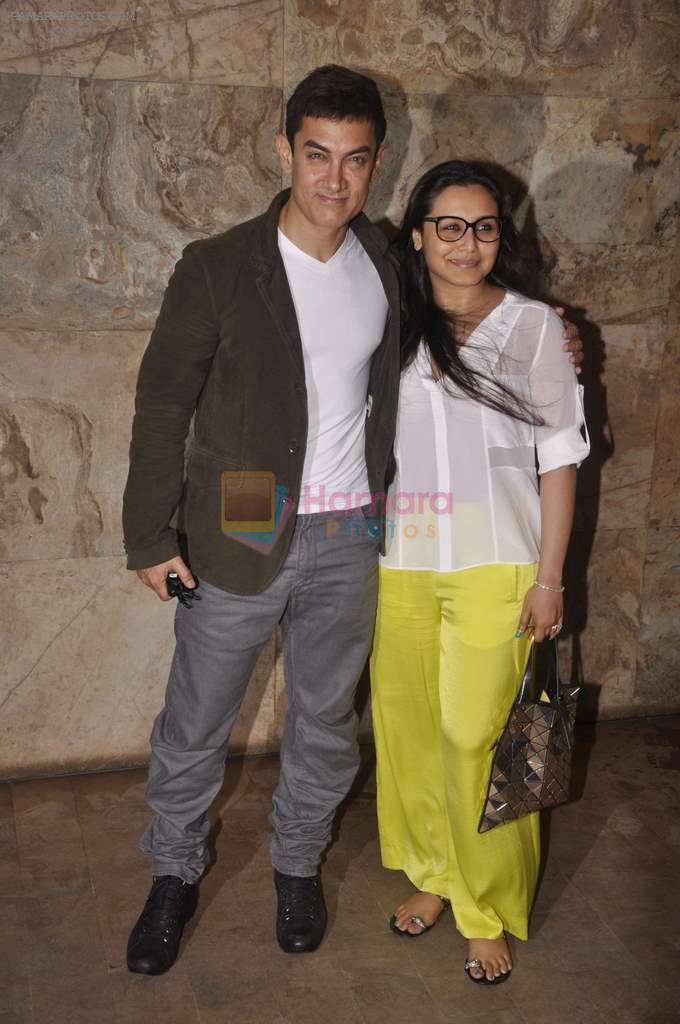 Aamir Khan, Rani Mukherjee at  Aamir Khan's screening of Ship of Theseus followed by katrina's birthday celebrations on 16th July 2013