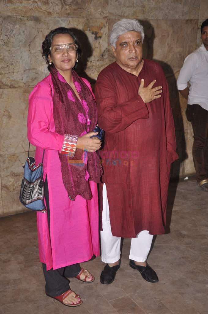 Javed Akhtar, Shabana Azmi at D-day special screening in Light Box, Mumbai on 18th July 2013