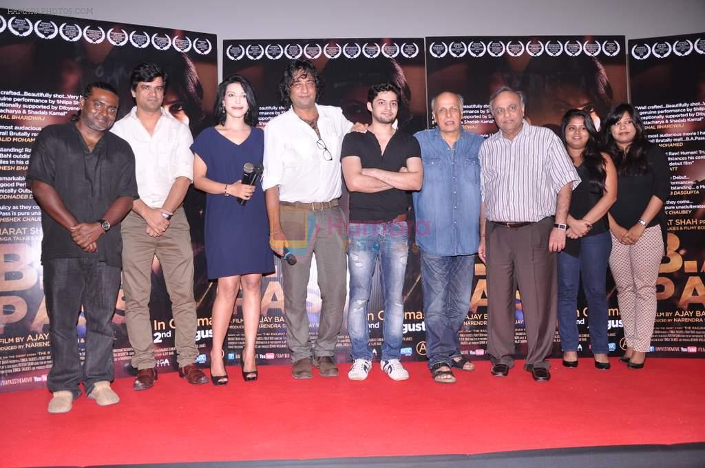 Dibyendu Bhattacharya, Narendra Singh, Shilpa Shukla, Ajay Bahl, Shadab Kamal, Mahesh Bhatt, Bharat Shah at Ba. Pass film promotions in PVR, Mumbai on 22nd July 2