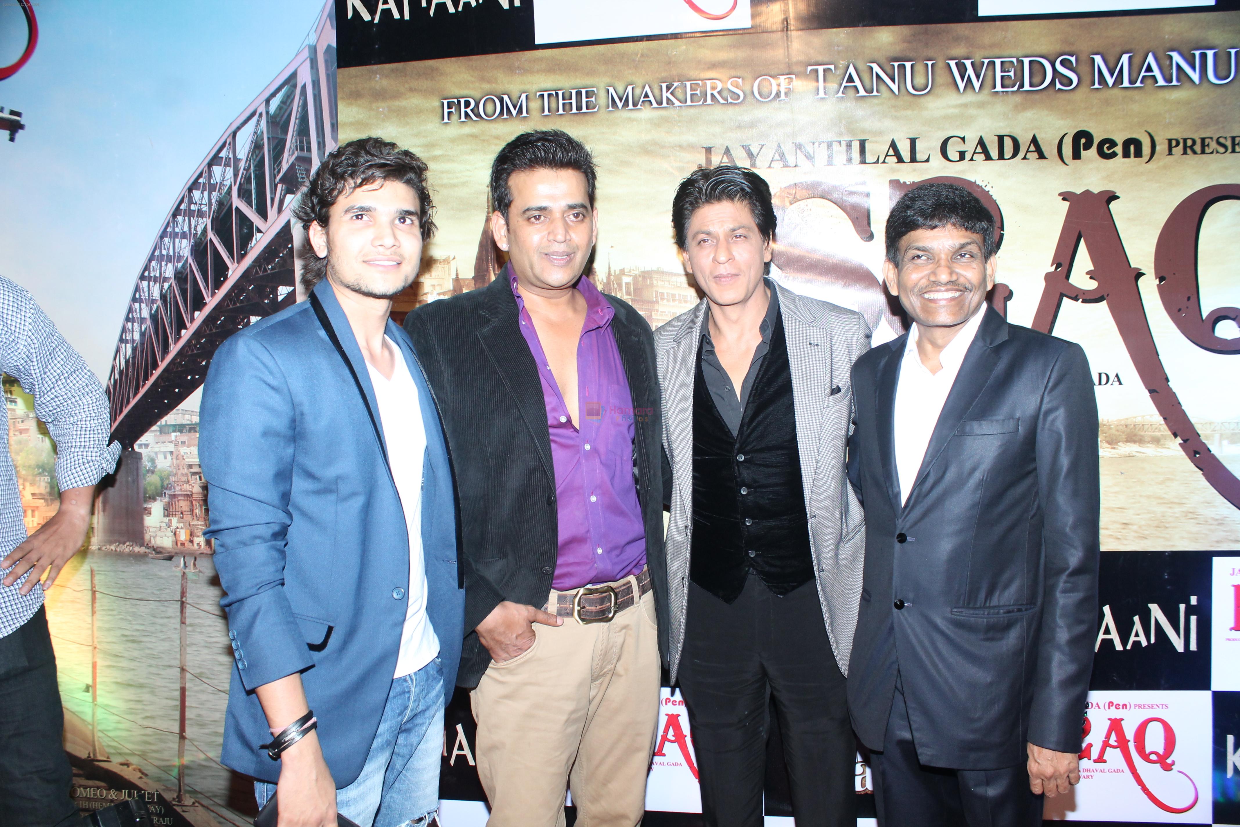 Dhaval Gada, Ravi Kishan, Shah Rukh Khan and Jayantilal Gada at Issaq premiere in Mumbai on 25th July 2013