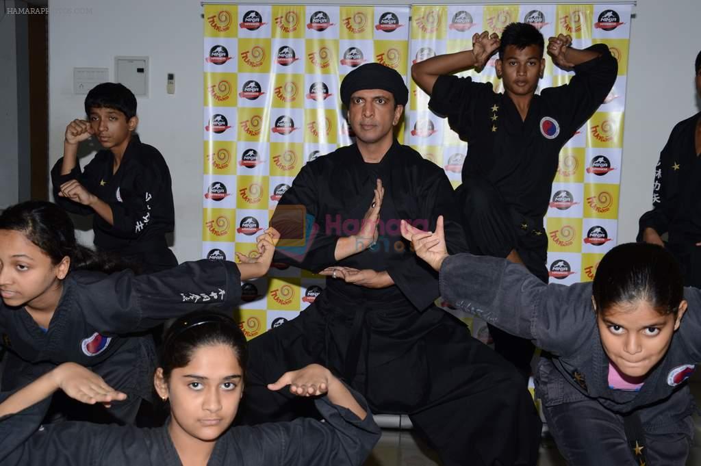 Javed Jaffrey training Ninja kids for his show Ninja Warrior on Hungama TV in Laaram Shopping Centre, Andheri on 1st Aug 2013