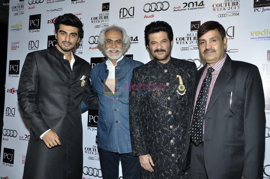 Anil Kapoor, Arjun Kapoor on day 3 of PCJ Delhi Couture Week and post bash on 2nd Aug 2013