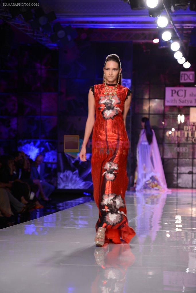 Model walk for Masaba-Satya Paul for PCJ Delhi Couture Week on 2nd Aug 2013