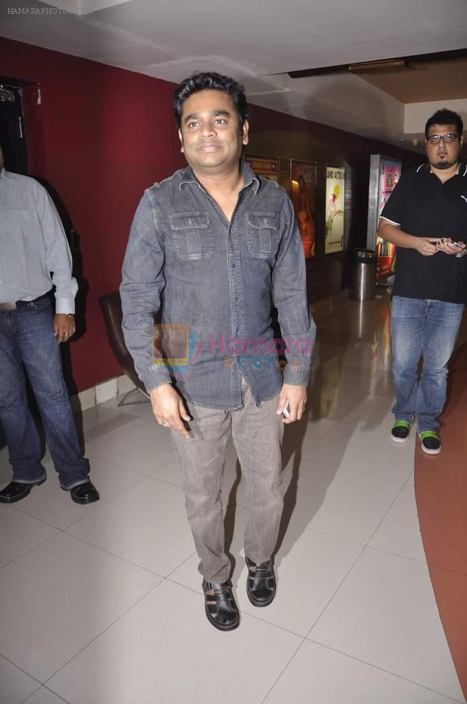 A R Rahman at Tamil film Maryan's screening in Fun, Mumbai on 10th Aug 2013