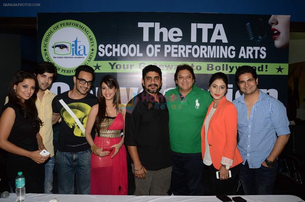 Kinshuk Mahajan, Angad Hasija, Shashi Ranjan, Hina Khan, Karan Mehra at ITA School of performing arts press meet in Goregaon, Mumbai on 13th Aug 2013