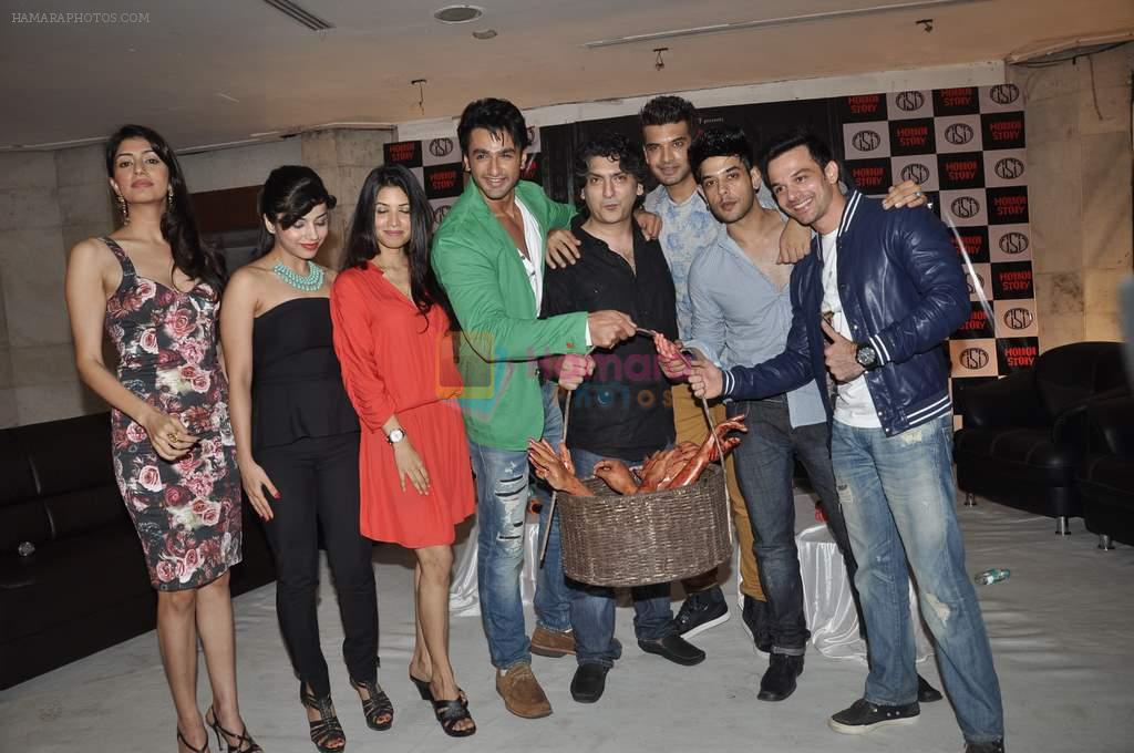 Aparna Bajpai, Nandini Vaid, Radhika Menon, Vikram Bhatt, Hasan Zaidi, Ravish Desai,Karan at the launch of Horror story film in Tulip Star, Mumbai on 21st Aug 2