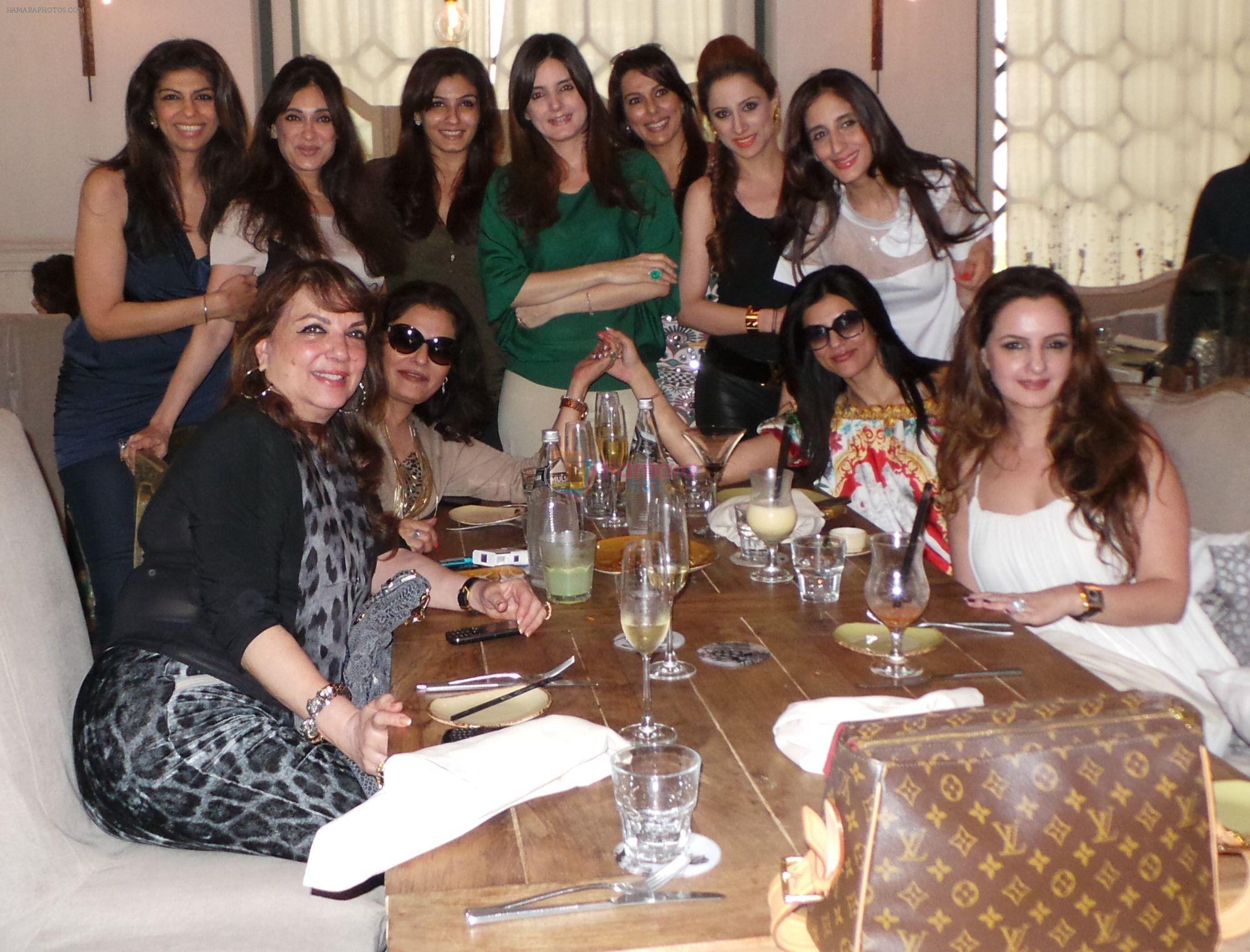 Zarine Khan,Neelu Merchant,Zeba Kohli,Lucky Morani,Raveena Tandon,Simone Arora,Pooja Bedi, Rouble Nagi, Farah Khan, Sushmita  Sen, Laila Khan at NIDO in Mumbai on 22nd Aug 2013