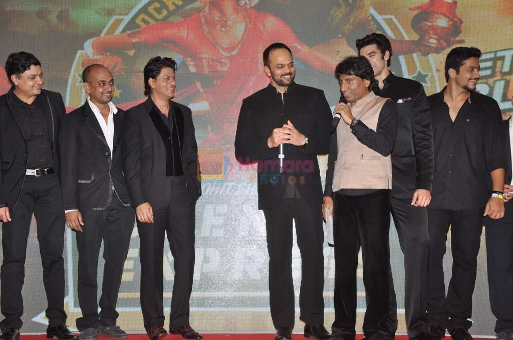 Shahrukh Khan, Rohit Shetty, Raju Srivastava, Nikitin Dheer at Chennai Express success bash in Mumbai on 22nd Aug 2013