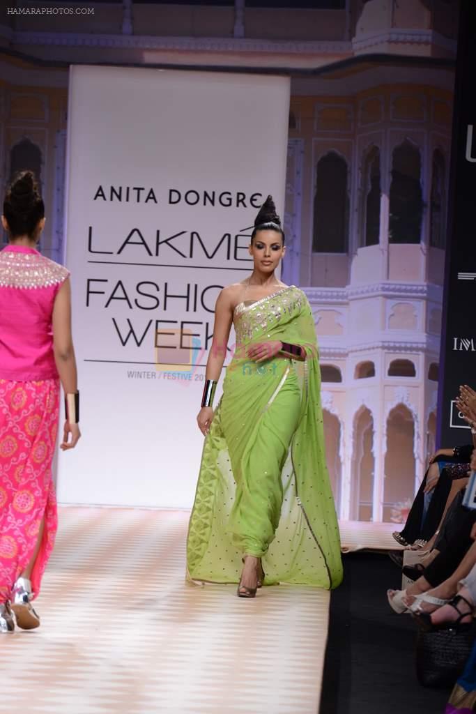 Model walk the ramp for Anita Dongre show at LFW 2013 Day 1 in Grand Haytt, Mumbai on 23rd Aug 2013