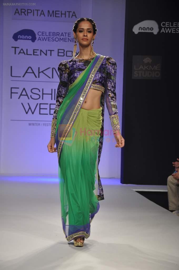 Model walk the ramp for Talent Box Arpita Mehta show at LFW 2013 Day 2 in Grand Haytt, Mumbai on 24th Aug 2013