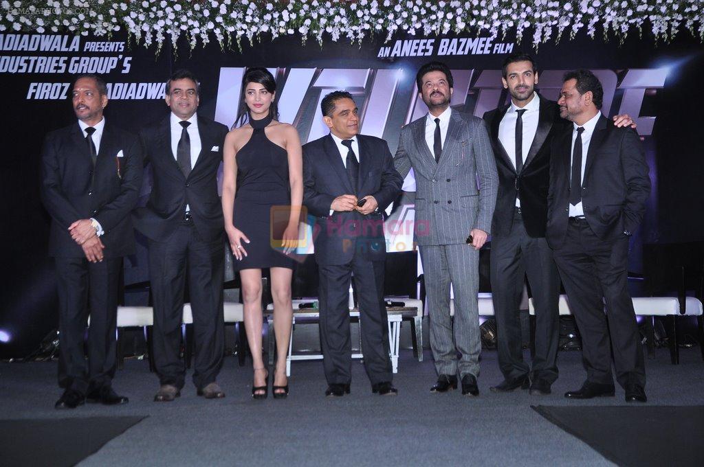 Shruti Haasan, John Abraham, Anil Kapoor, Nana Patekar, Anees Bazmee, Firoz A Nadiadwala, Paresh Rawal at Welcome Back trailer launch in Mumbai on 26th Aug 2013
