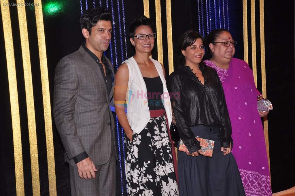Farhan Akhtar, Adhuna Akhtar, Zoya Akhtar at Rakesh Roshan's birthday bash in Mumbai on 6th Sept 2013