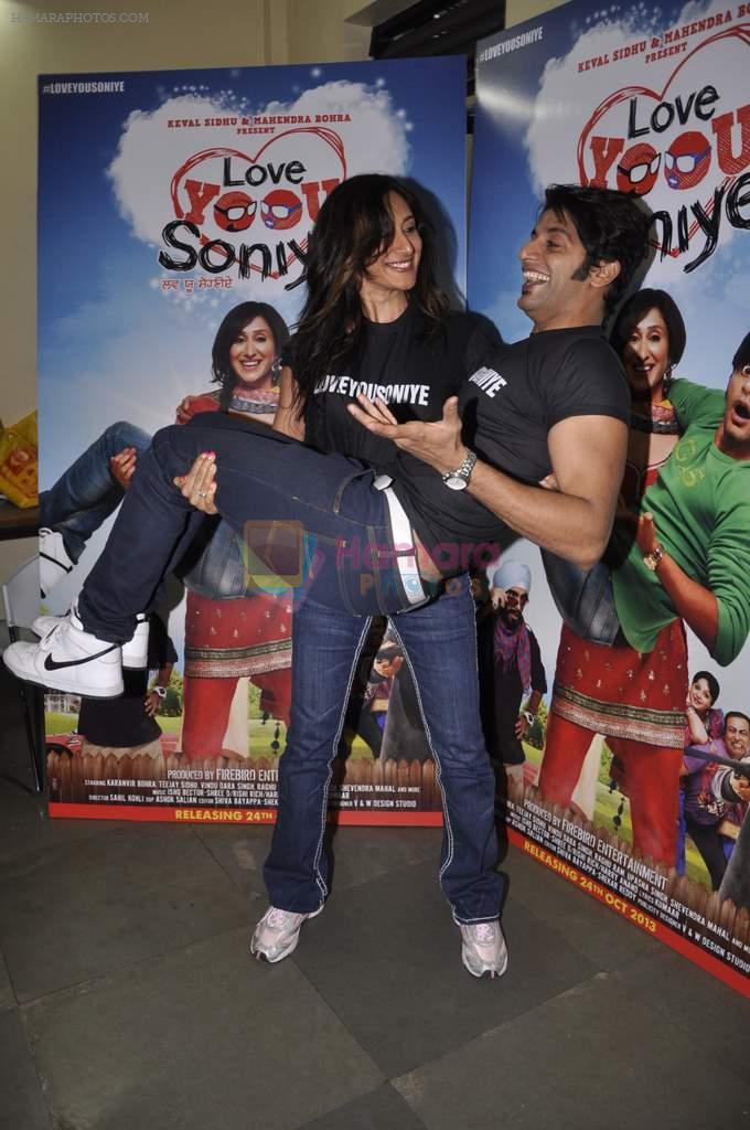 Karanvir Bohra, Teejay Sidhu at Love Yoou Soniye film promotion in Bhaidas, Mumbai on 7th Sept 2013