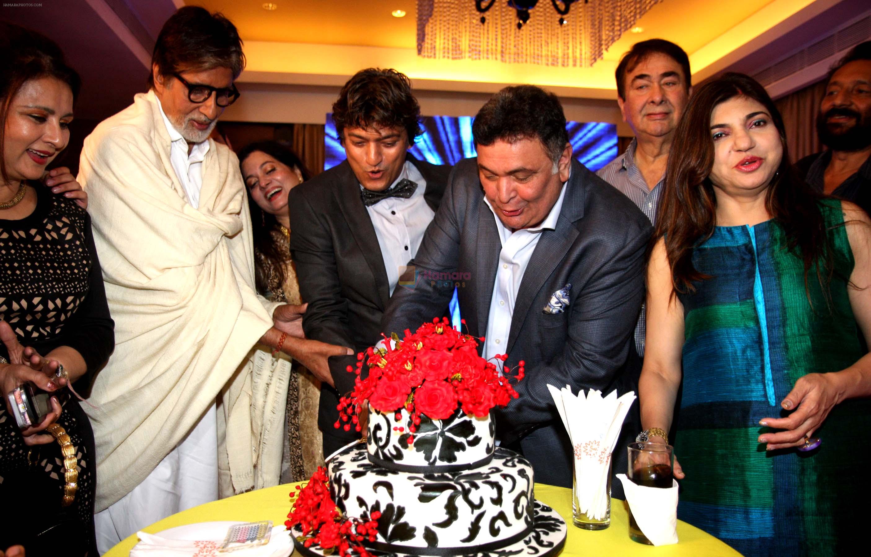 poonam,amitabh,vijeta,adesh,rishi,randheer,shekhar kapoor & alka yagnik at Adesh Shrivastava birthday party in Sun N Sand Hotel, Mumbai on 8th Sept 2013
