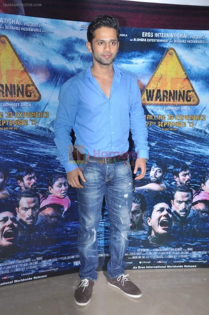 Rahul Vaidya at Warning film premiere in PVR, Juhu, Mumbai on 26th Sept 2013