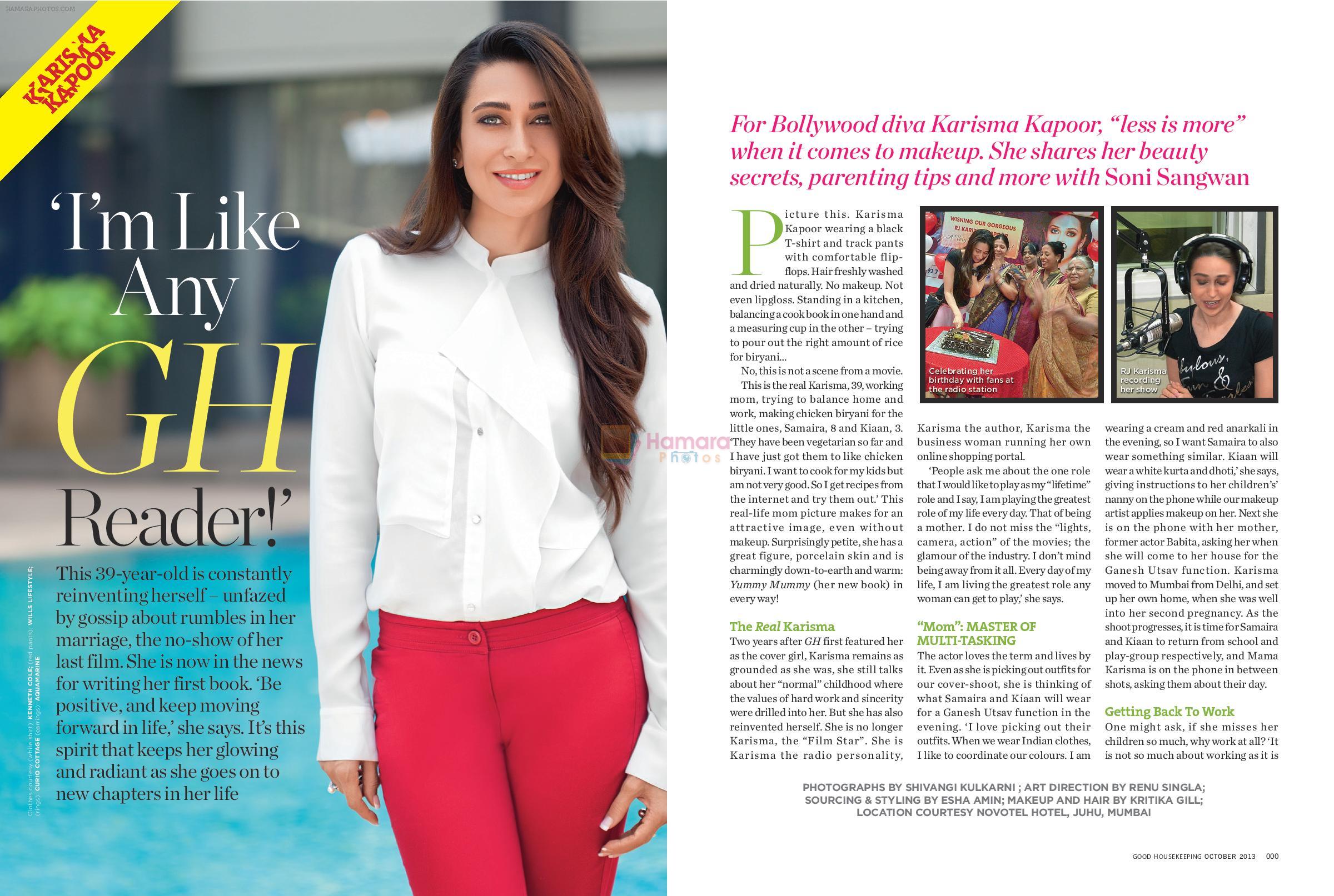 Karisma Kapoor on the cover of Good Housekeeping magazine's Oct. 2013 issue