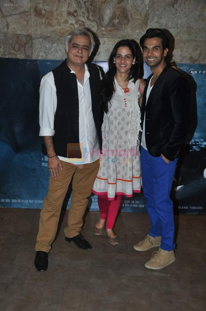 Prabhleen Sandhu, Raj Kumar Yadav, Hansal Mehta at Hansal Mehta's Shahid screening in Lightbox, Mumbai on 17th Oct 2013