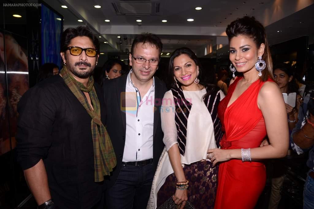 Arshad Warsi, Roshan Abbas, Maria Goretti and Shaheen Abbas at the Launch of Shaheen Abbas collection for Gehna Jewellers in Mumbai on 23rd Oct 2013