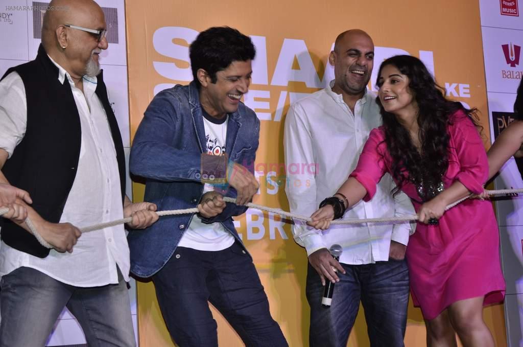 Pritish Nandy, Farhan Akhtar, Vidya Balan at Trailer launch of Shaadi Ke Side Effects in Mumbai on 28th Oct 2013