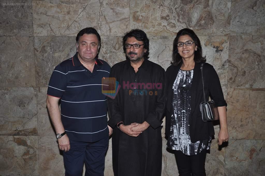 Rishi Kapoor, Neetu Singh, Sanjay leela bhansali at Ram Leela Screening in Lightbox, Mumbai on 14th Nov 2013