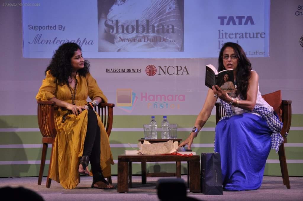 Gauri Shinde, Shobhaa De at the launch of _Never a Dull De_ at day 2 Tata Literature Live The Mumbai LitFest in Mumbai on 15th Nov 2013