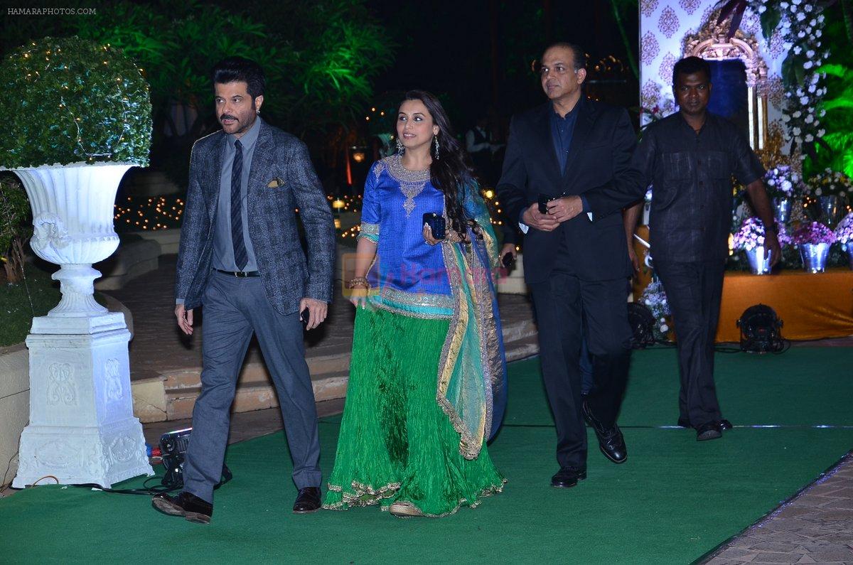 Anil Kapoor, Rani Mukerji at Vishesh Bhatt's Wedding Reception in Taj Land's End, Bandra, Mumbai on 28th Nov 2013