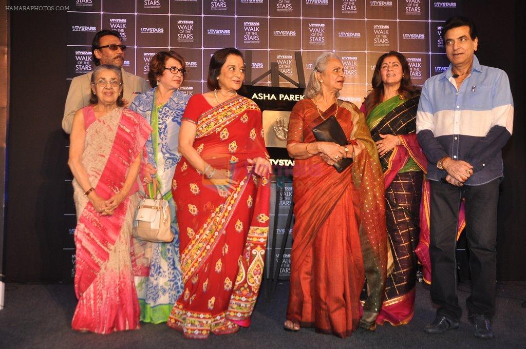 Jackie Shroff, Waheeda, Asha Parekh, Helen, Jeetendra, Dimple at Asha Parekh's Hand Imprint Unveiling At UTV Walk Of The Stars in Mumbai on 6th Dec 2013